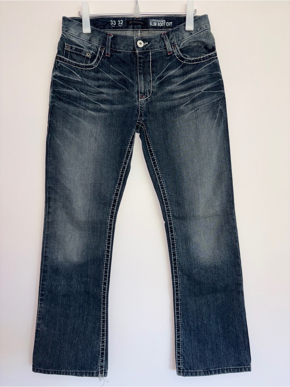 Slim Bootcut Mens Jeans in Dark Blue